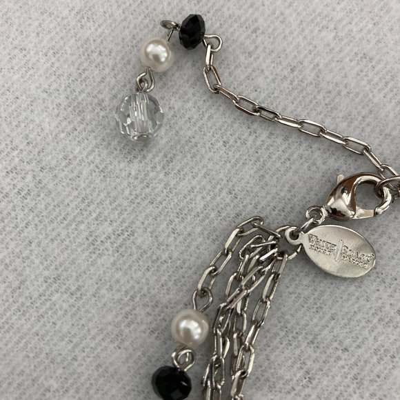 Vintage WHBM Black/Pearl/Crystal Multi-strand Necklace - Picture 7 of 8